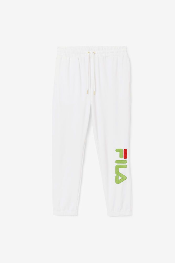 Fila Pants Mansur Velour Mens White - India AEI-346952